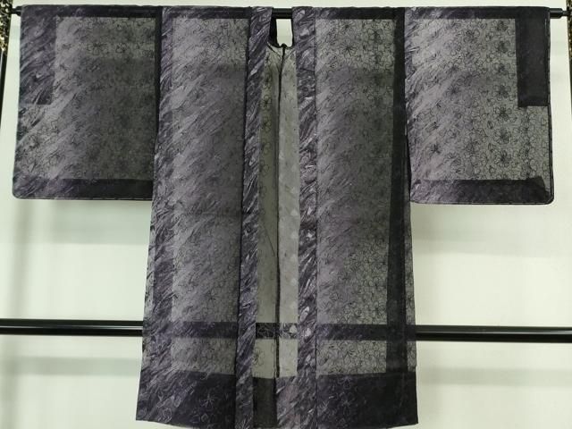 平和屋着物 上 オーガンジー 長羽織 スリーシーズン 春夏秋 塵除け 花尽くし 暈し染め 残布付き ♥ DZAA9844kh5