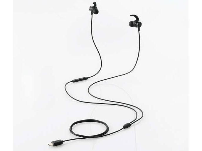 【新品・5営業日で発送】ELECOM エレコム イヤホン／USB Type-C／デジタル式／カナル／10mmドライバ／イヤーアーム付き／ブラック(EHP-DF12CMBK)
