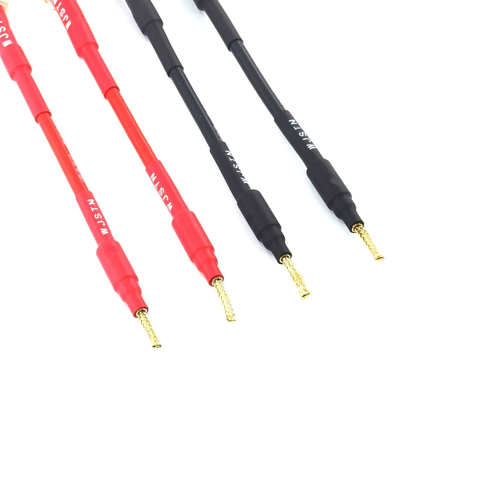 WJSTN フレックスピン バナナプラグ 4mmメスバナナジャック/編組ワイヤースピーカーバナナプラグ アダプターケーブル バネ式スピーカーバナナジャック端子用 (3インチ/4パック)
