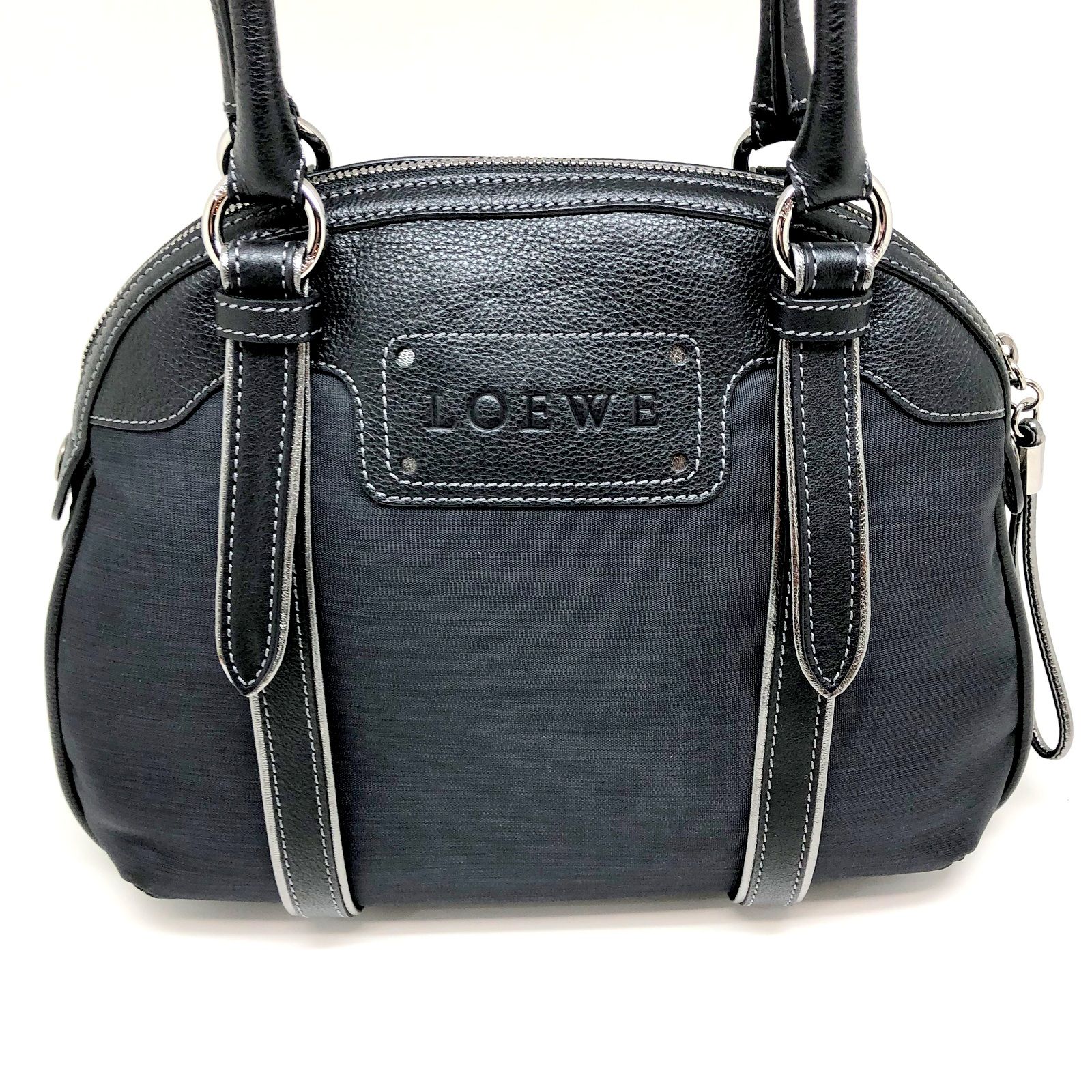 LOEWE ハンドバッグ ナイロン レザー ロエベ ハンドバッグ ナイロン アナグラム レザー - メルカリ