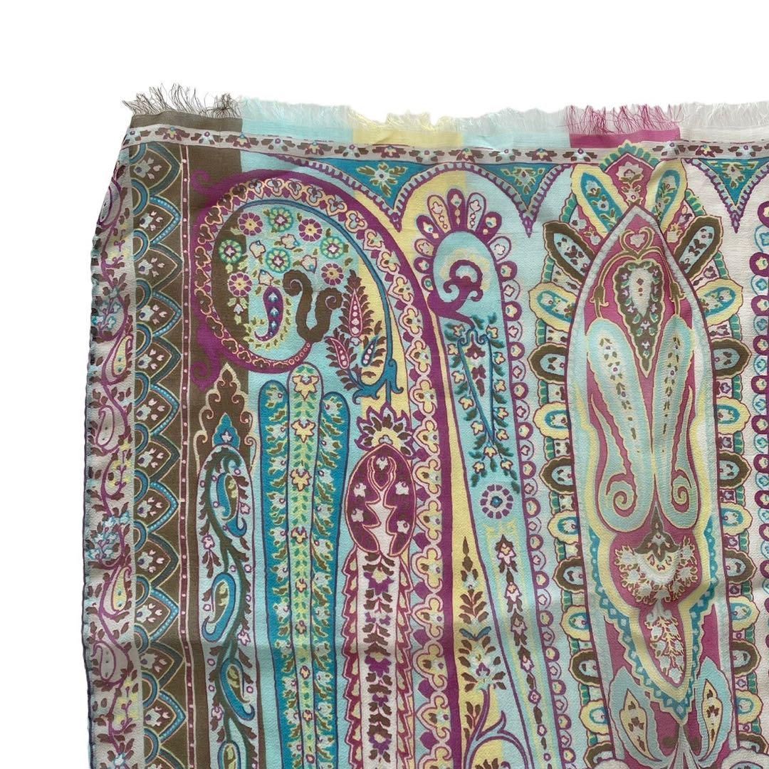 ETRO エトロ Milano ストールシースルーペイズリー柄20135