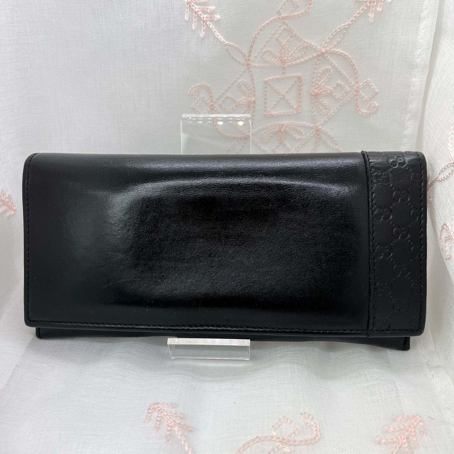 ☆良品☆ GUCCI グッチ マイクロシマ GG シマ レザー 長財布 折財布 ...