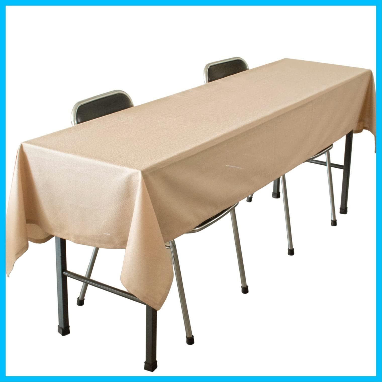 【送料無料】テーブルクロス 長机用 2枚セット (日本製 / 120×240cm) 撥水加工 済み (ベージュ/無地) 会議テーブル (イベントや展示会にも) 長方形