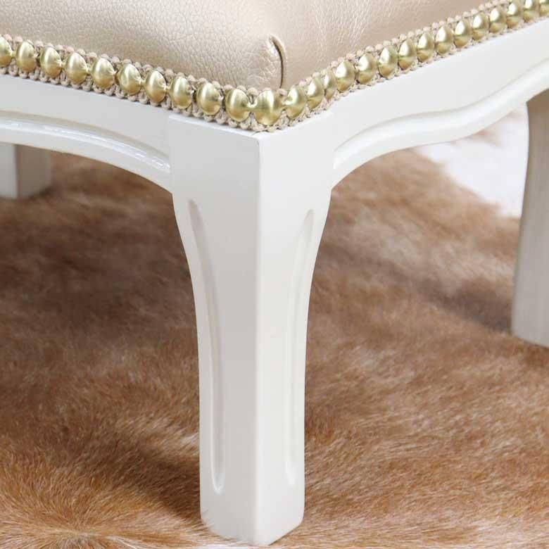 イタリア フットスツール 猫脚 合皮 レザー 補助椅子 玄関用 完成品