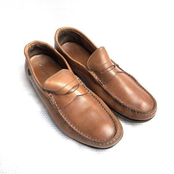 ビンテージ品 パラブーツ 27.5-28.0-28.5cm程度 スリッポンシューズ コインローファー ブラウン 茶色◆is7-20<sale>