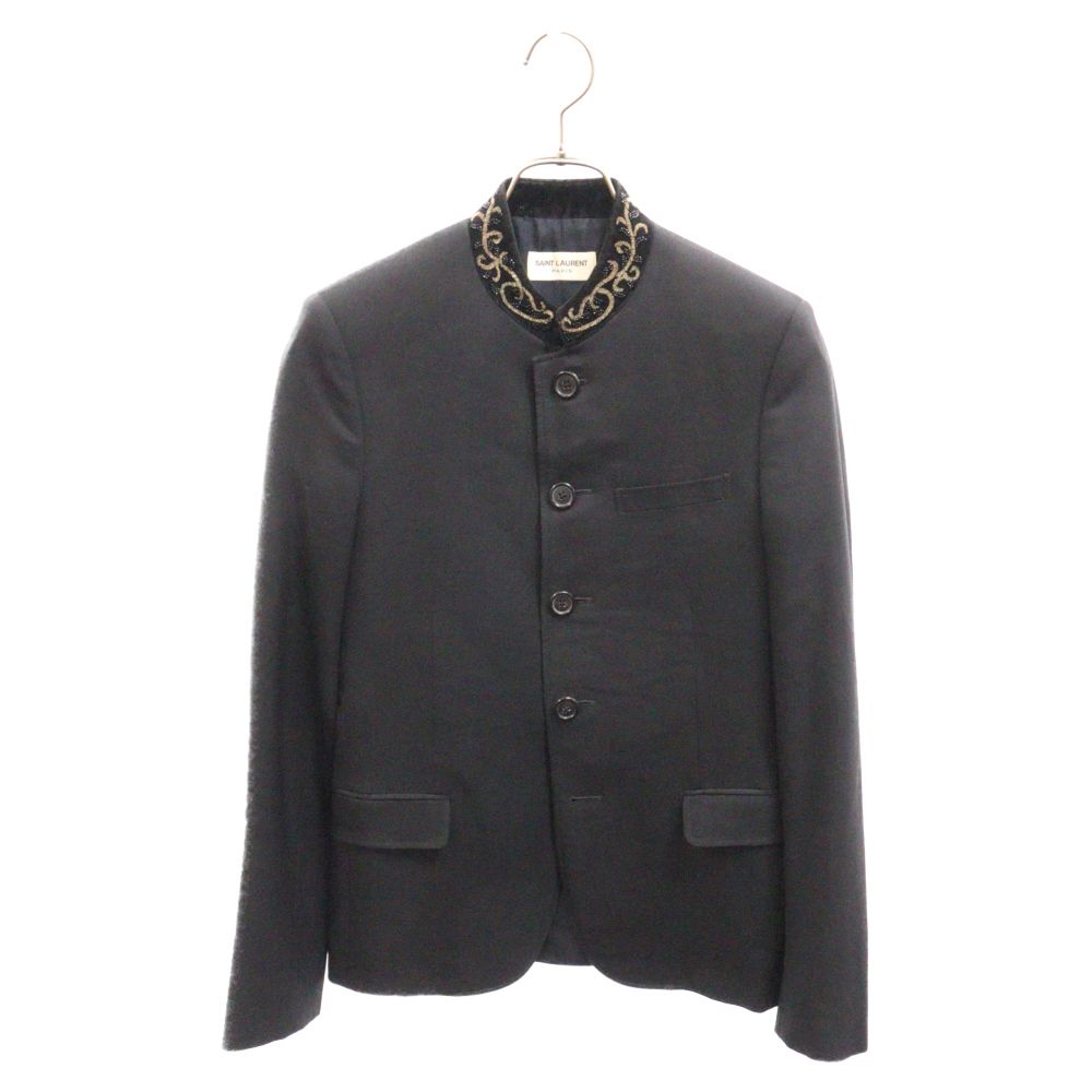saint laurent paris ビーズ刺繍スタンドカラージャケット