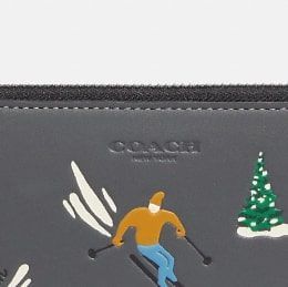 CO-024 ☆COACH☆ 長財布winterスキー インダストリアルグレー - 長財布