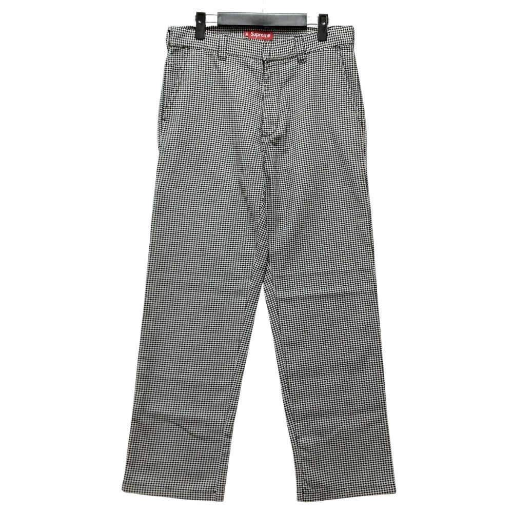 supreme美品　希少パンツ　32サイズ　シュプリーム　総柄　navy SUPREME シュプリーム 25SS Work Pant White Houndstooth 千鳥格