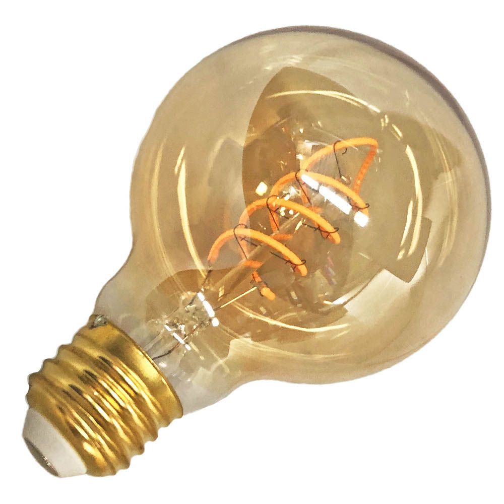 LED電球 レトロ インテリア おしゃれ E 26 電球 LED 照明 非調光 省エネ 間接照明 アンティーク照明 暖温色 2700 k ボール小 飴色