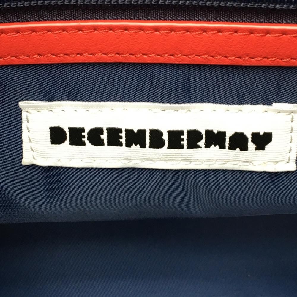 新品】ディセンバーメイ トートバッグ ネイビー×レッド 内外ポケット