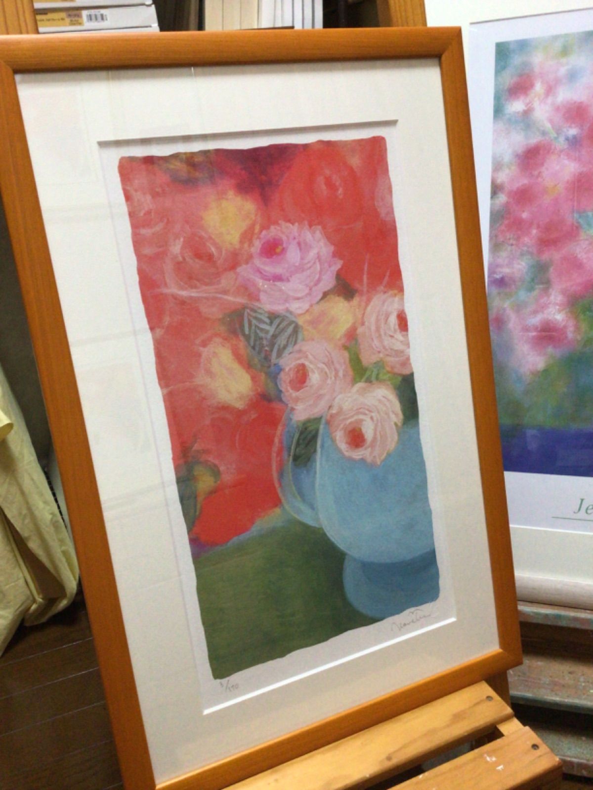 版画　ジニー・キム　限定ジクレー　直筆サイン・作家着彩入　証明書付　新品額 ジニー・キム☆限定版画直筆サイン・ED付ジクレー証明書あり額装