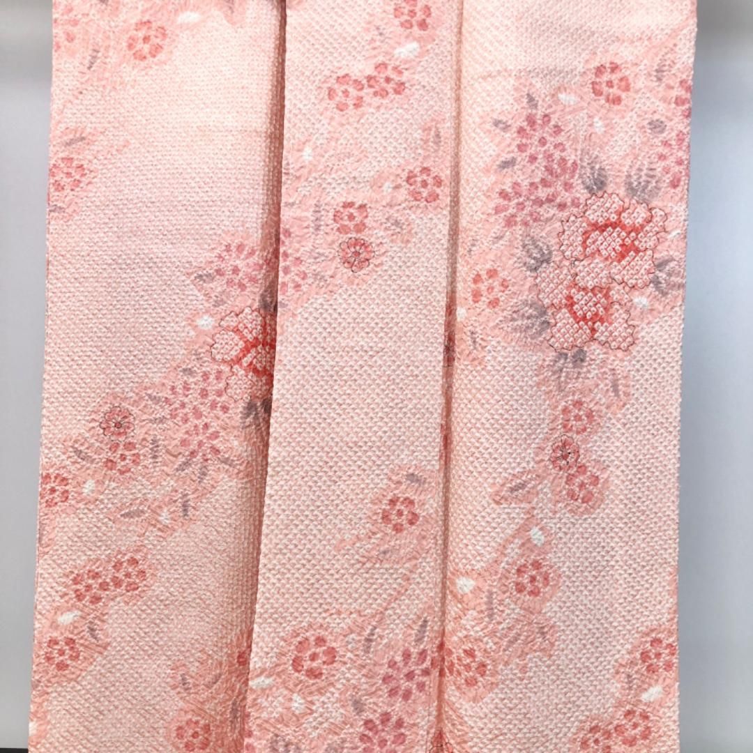 小紋 総絞り 美しい花模様 薄紅梅色 K-5002 小紋 総絞り 美しい花模様 薄紅梅色 K-5002 - メルカリ