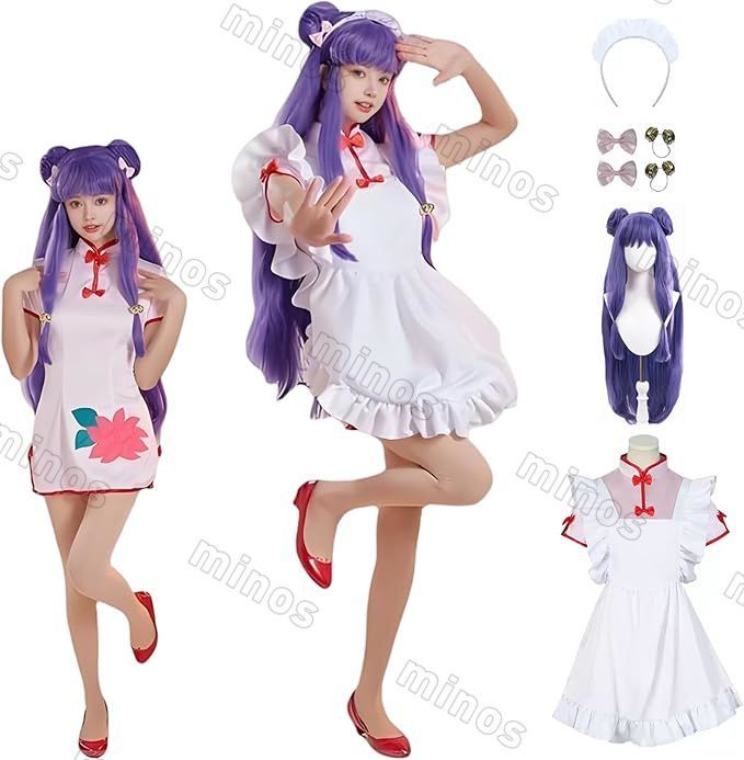 シャンプー コスプレ衣装 ウィッグ付き らんま1/2 中華風 チャイナドレスのメイド服 イベント 学園祭 文化祭 パーティー変装 - メルカリ