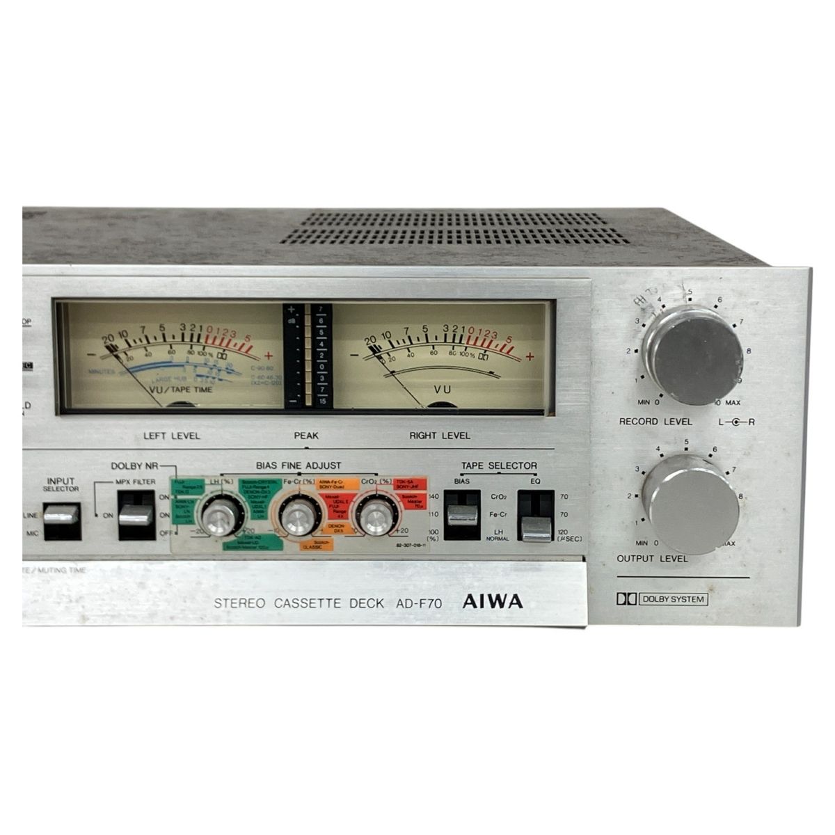 昭和レトロ AIWA アイワ AD-F70 ステレオカセットデッキ 音楽 テープ AIWA AD-F70 カセットデッキ 音響 オーディオ ジャンク