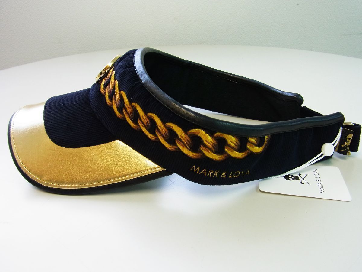 MARK-LONA マーク-ロナ Anker Sunvisor チェーン柄サークルスカルロゴサンバイザー MLF-3C-FC16 ゴールド金 本物保証