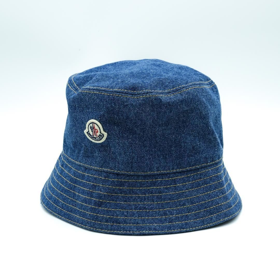 MONCLER モンクレール デニム ハット コットン ロゴ Mサイズ 男女兼用
