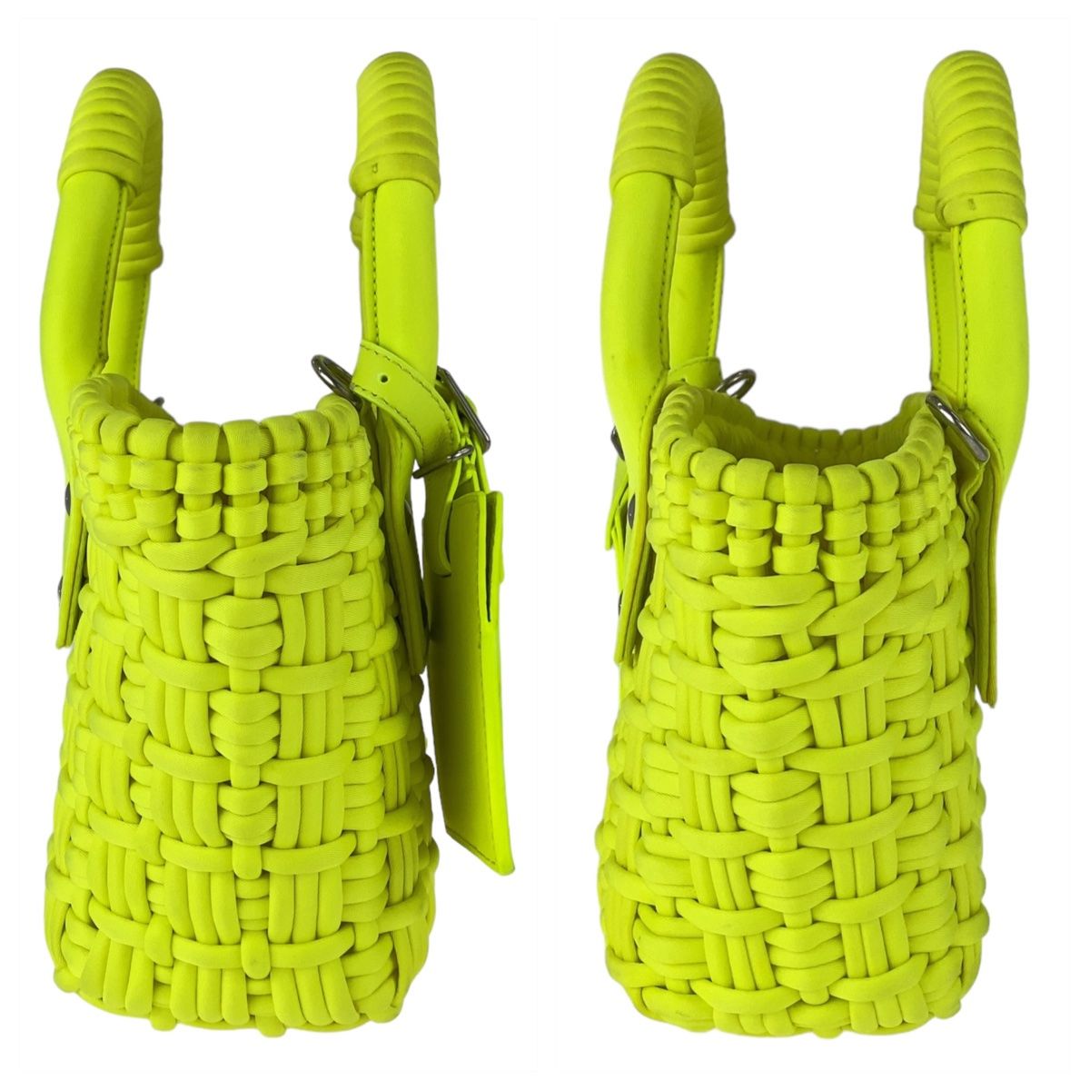 BALENCIAGA ビストロ かごバッグ ネオンイエロー XXS ショルダー 美品 BALENCIAGA バレンシアガ ビストロXXS ネオンイエロー