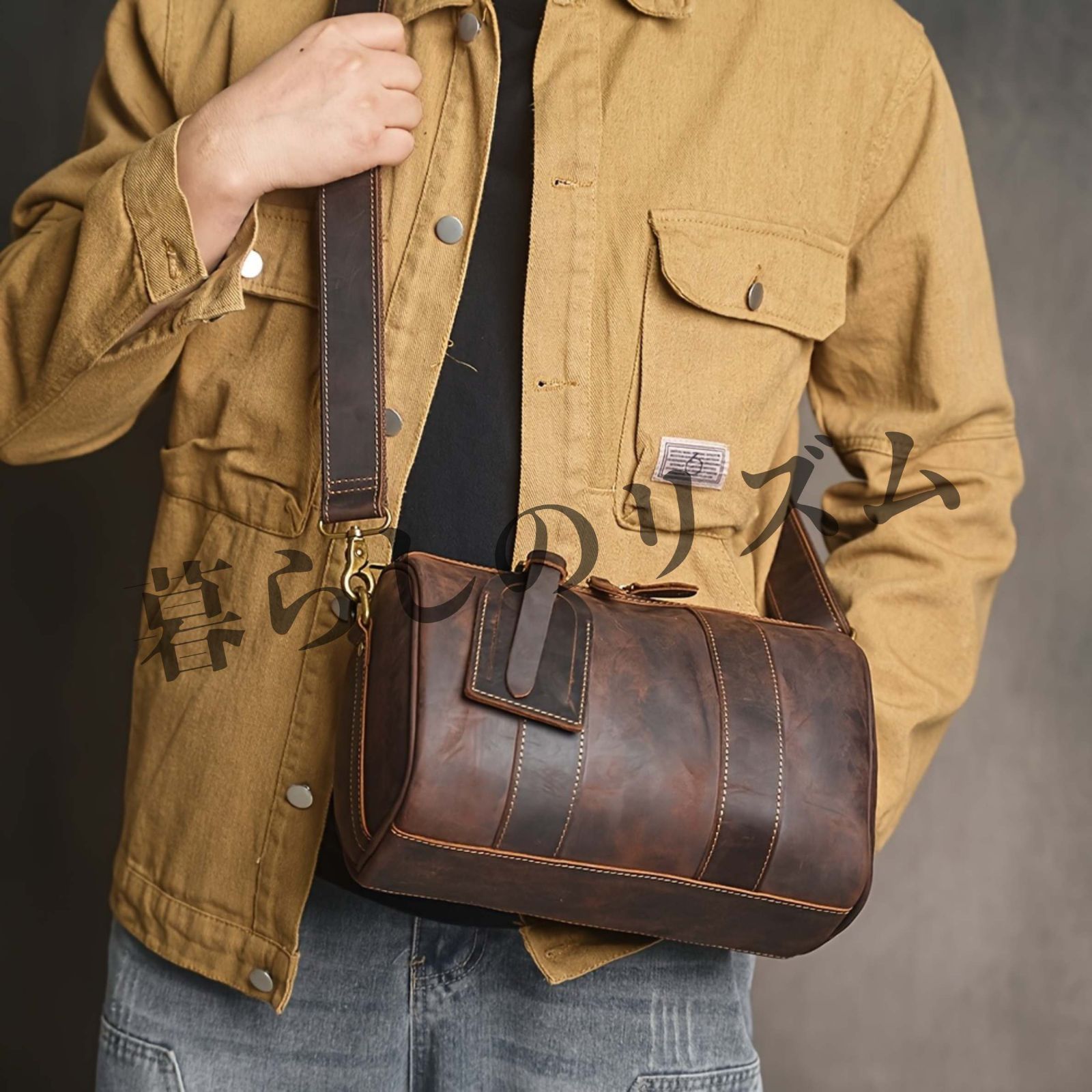 メンズショルダーバッグ縦型トップレイヤー牛革メッセンジャーメッセンジャーバッグ-黒 並行輸入品 : N⁄A メンズ ショルダーバッグ カジュアル レトロ