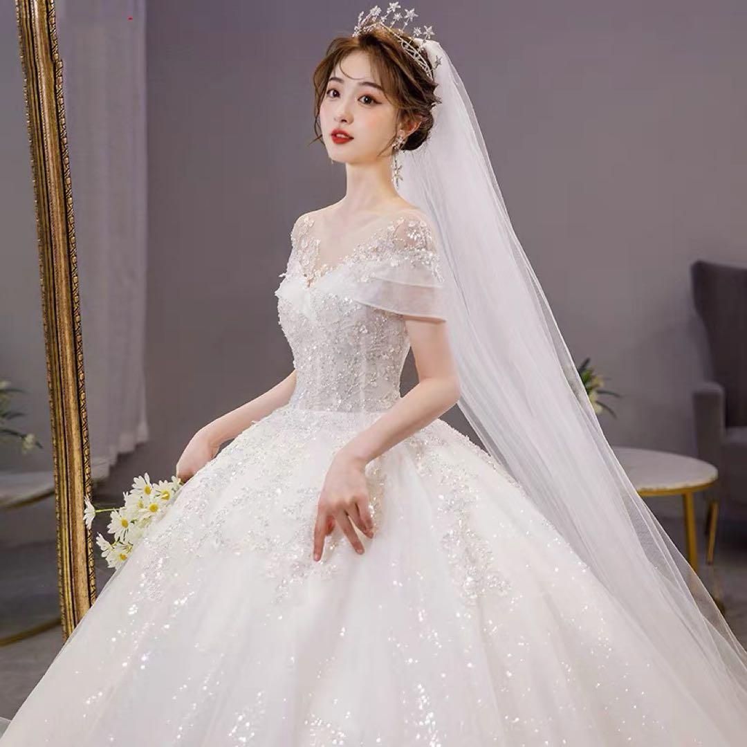 新品未使用 豪華セット ウェディングロングドレス☆結婚式用ロング 