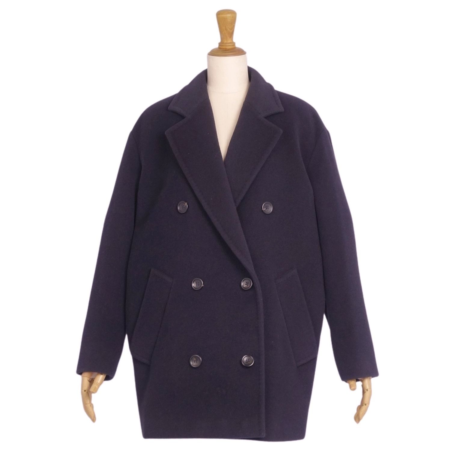 美品 MaxMara マックスマーラ ダブルブレストジャケット 白タグ ネイビー 極美品 マックスマーラ Max Mara 白タグ ジャケット コート ダブルブレ