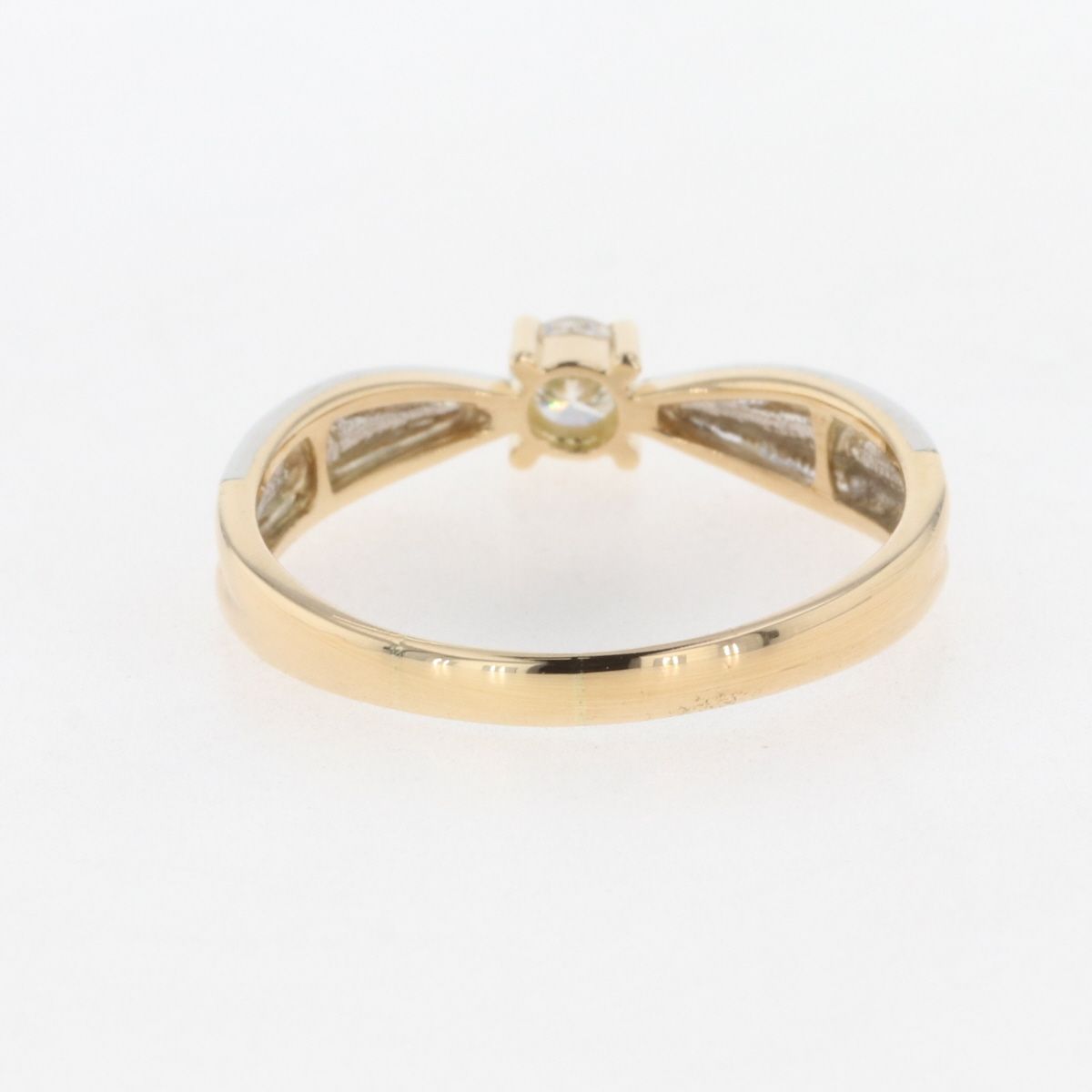 メレダイヤ デザインリング K18 イエローゴールド プラチナ 指輪 ...