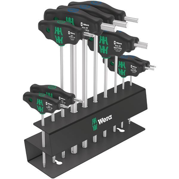 WERA ヴェラ 10本組 自転車整備 メンテンス用 Tハンドル ドライバーセット HEX TX メタルラック付き 004174 工具 ツール DIY