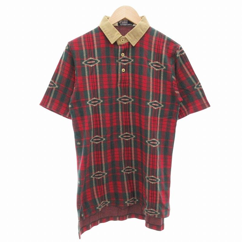 ラルフローレン　ネイティブ加工　ポロシャツ 90s 90年代 オールド ポロラルフローレン Old Polo Ralph Lauren