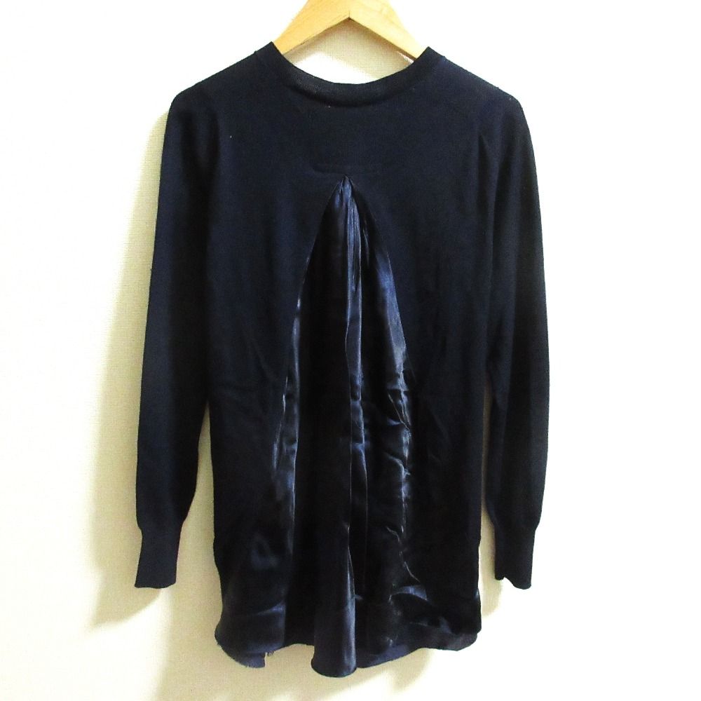 sacai luck - sacai luck(サカイラック) カーディガン サイズ2 M レディース - 黒 長袖 sacai luck / サカイラック | ボーダー クルーネック ニット