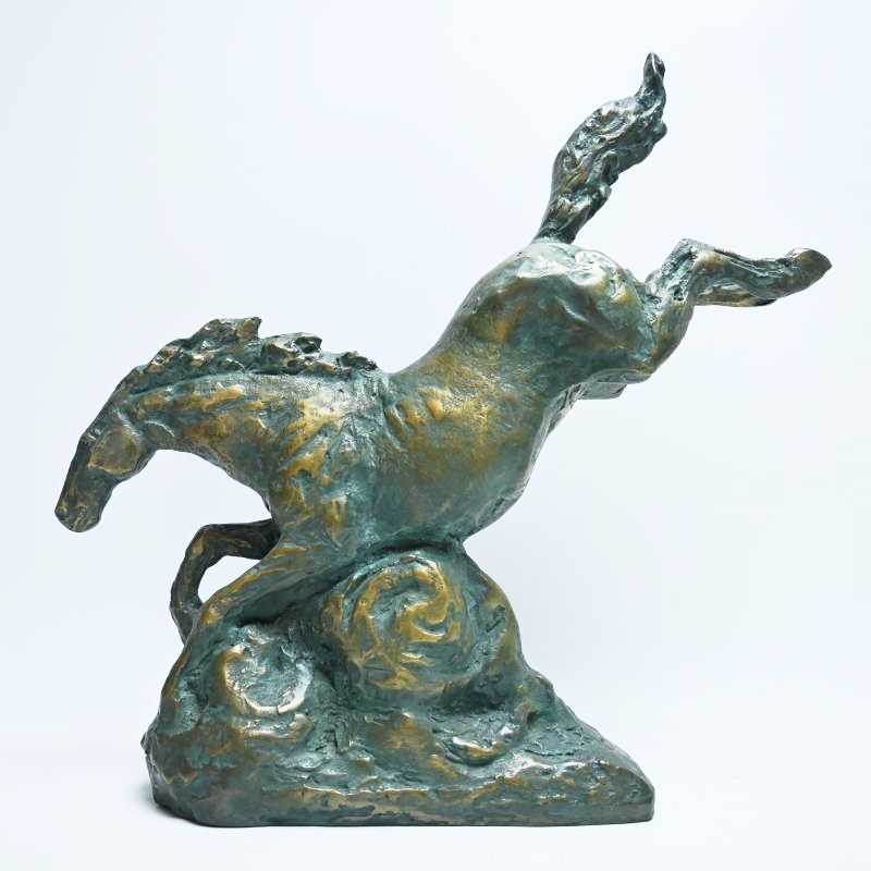 T04-t024 北村西望作 ブロンズ 置物 「躍進」 馬 刻銘 オブジェ T04-t024 北村西望作 ブロンズ 置物 「躍進」 馬 刻銘 オブジェ