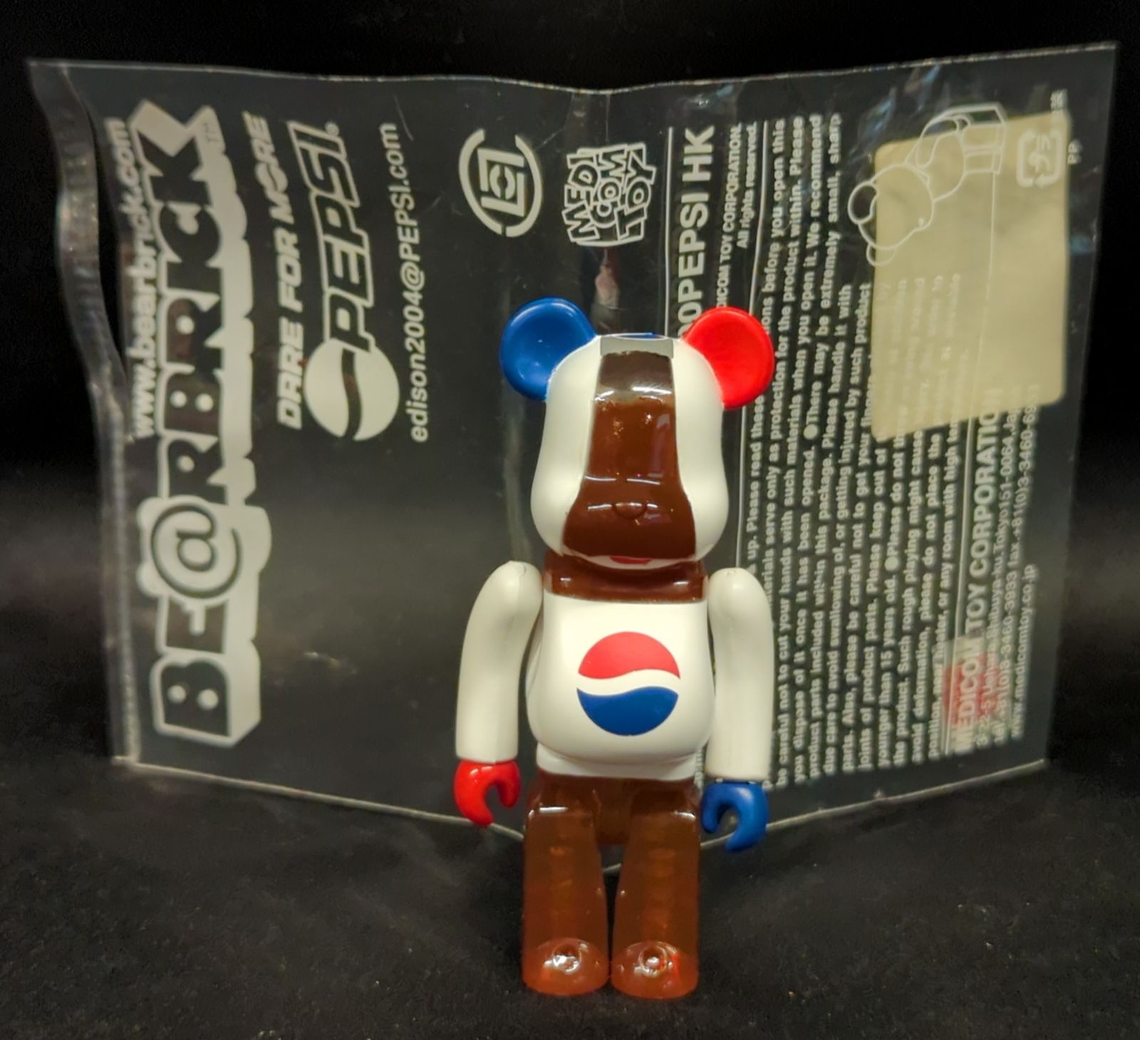 RARE] BE@RBRICK. 100% BEARBRICK Pepsi 2011 (Red & Blue). Set 