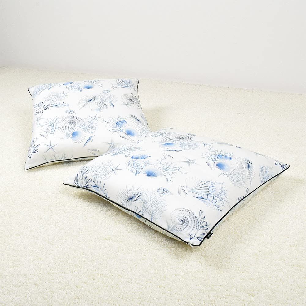 座布団カバー 55 59 Decor セット 銘仙判 おしゃれ 綿 北欧 スタイルデコール STYLE マリン シェル 貝殻