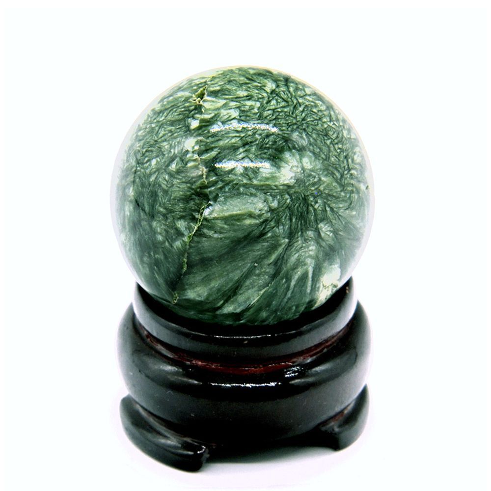 セラフィナイト 30mm丸玉 台座付き_[NO.7] ☆天然石 スフィア - メルカリ