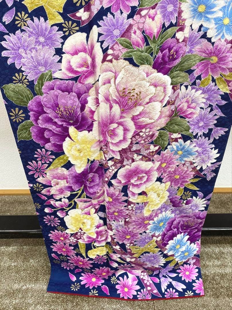 振袖 豪華 ラメ刺繍 金彩 紋意匠 牡丹 身丈161cm 撥水加工済 MO3128