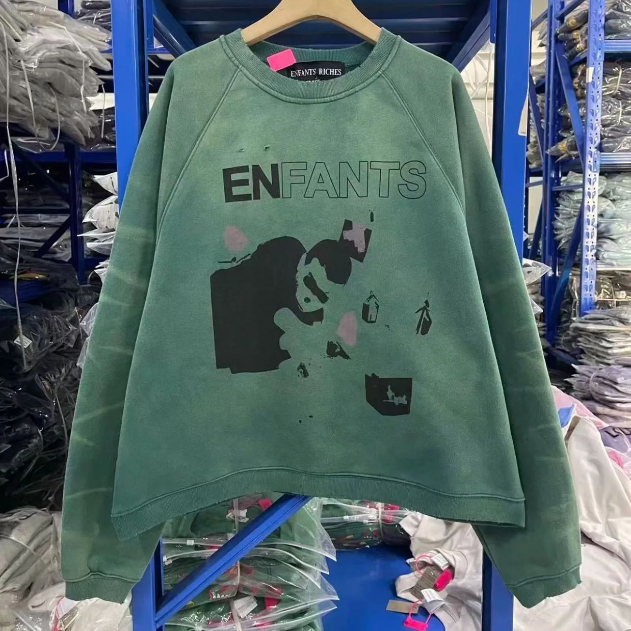 ♥ h 美式ヴィンテージ 洗い加工 クルーネックスウェット ユニセックス ゆったり オーバーサイズ ストリート 古着風 トレーナー MY LIFE プリント