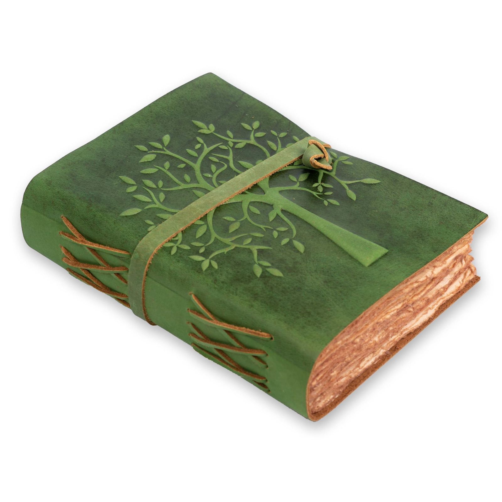 LEATHER VILLAGE Tree of Life ジャーナル ノートブック スケッチブック ダイアリー - 13 X 8 インチ - グリーン - 200 ページ - 水彩紙 - Mint Green 13 inches X 8 inches