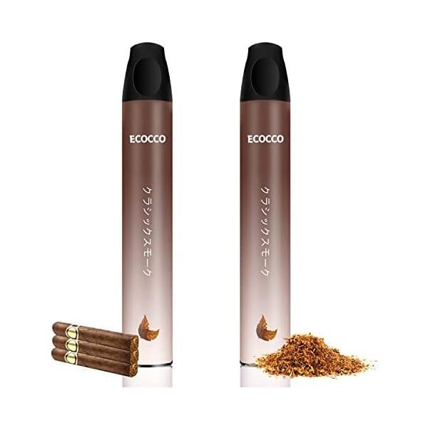 ECOCCO 電子タバコ 使い捨て 1800回 2本 約4，000回吸引可能 電子タバコ vape ニコチンなし  ブルーベリー …