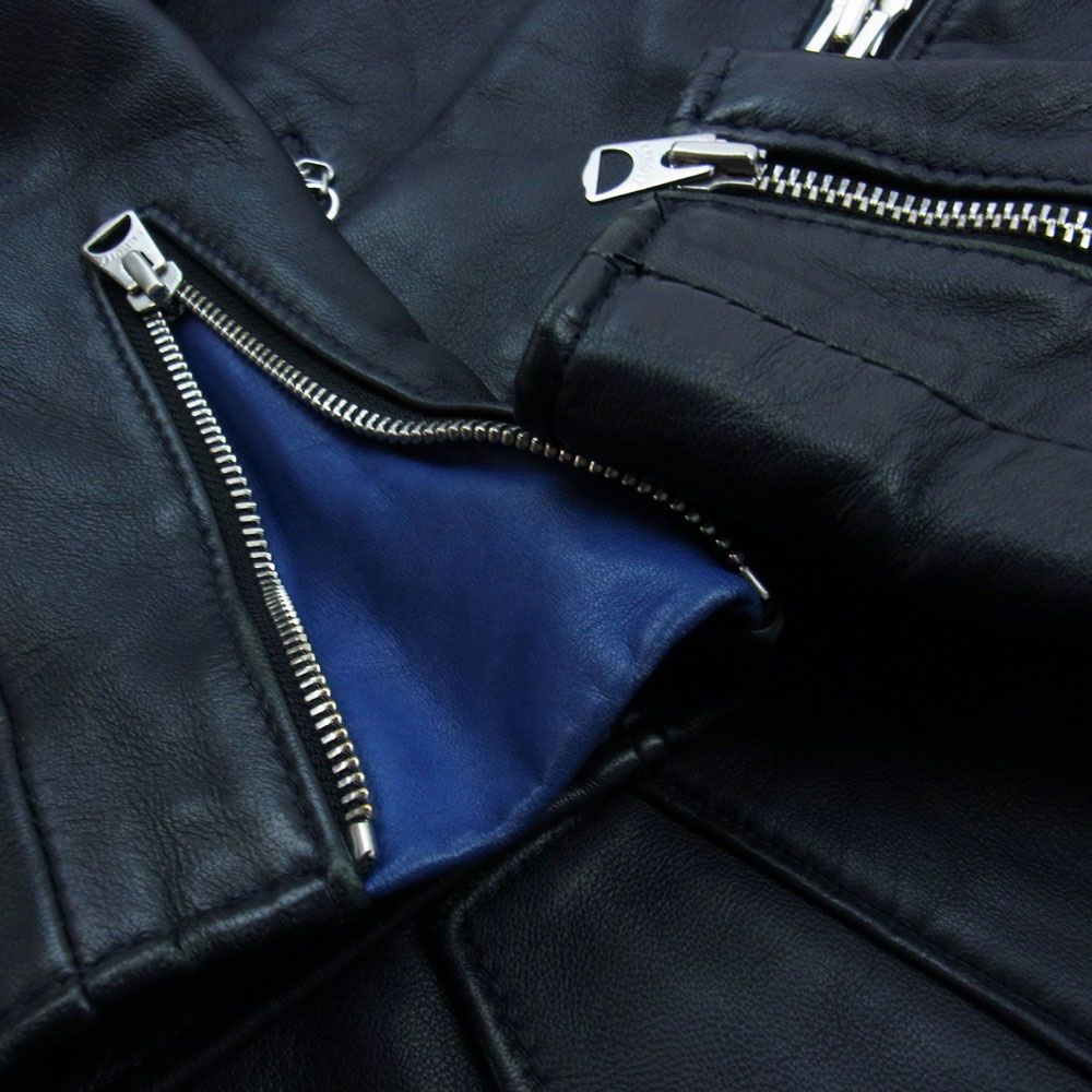 SCHOTT SOPHNETワンスターレザーライダースジャケットネイビー38 恐い