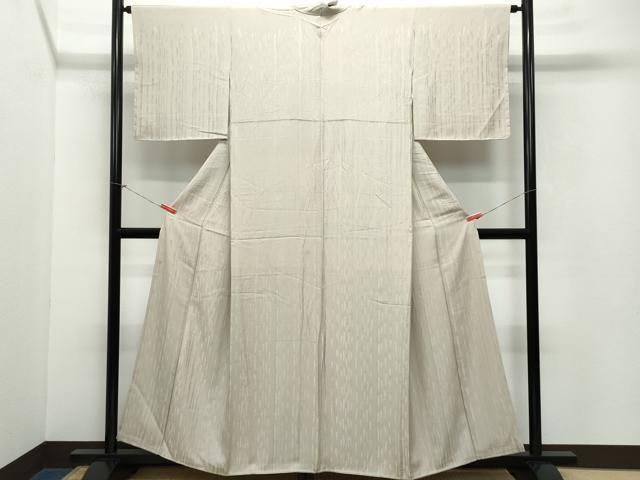 平和屋着物○皇室献上作家 北出与三郎 無地絵羽訪問着 縞地紋 茶鼠色  