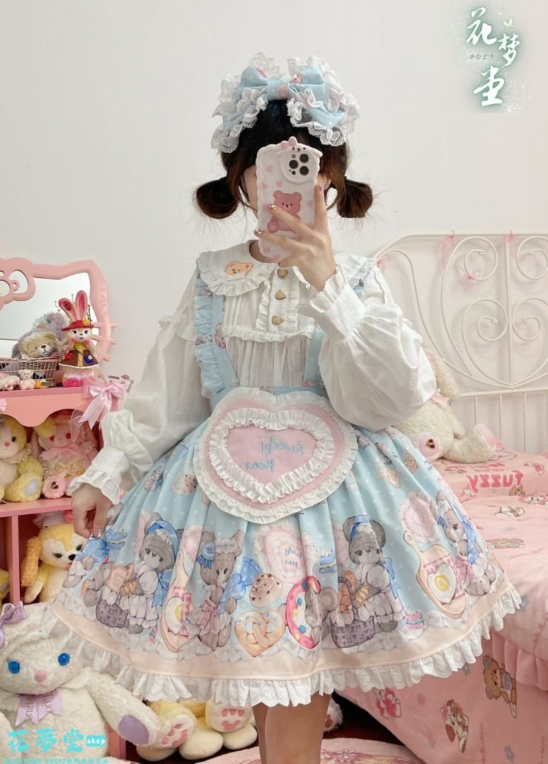 25年 コスプレドレスロリータセット 仮装 オリジナル 洋服 ロリータ ワンピース 撮影会 舞台 イベント 花夢堂-43