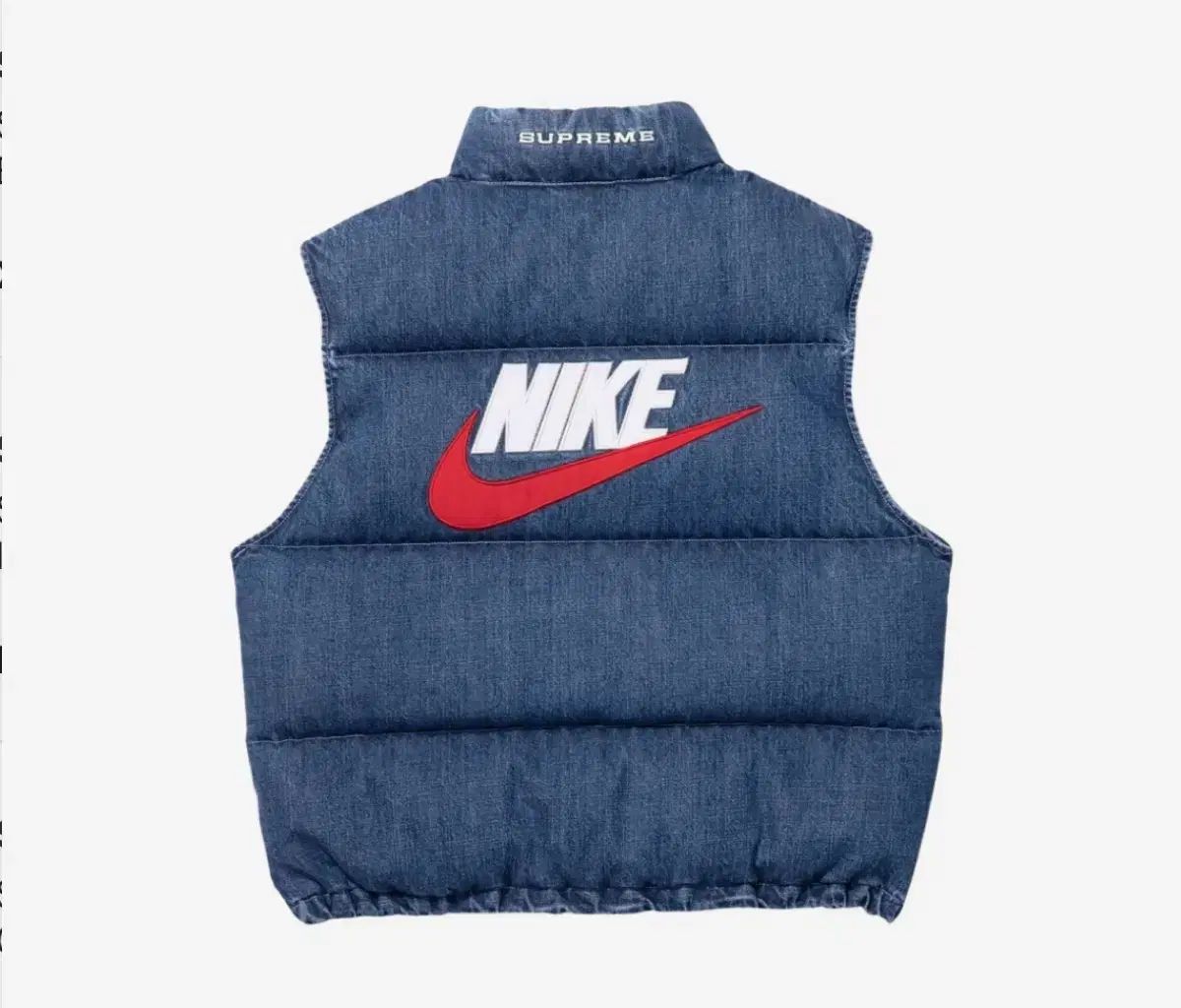 L サイズ Supreme シュプリーム x Nike ナイキ デニム ダウンベスト フグ ベスト インディゴブルー