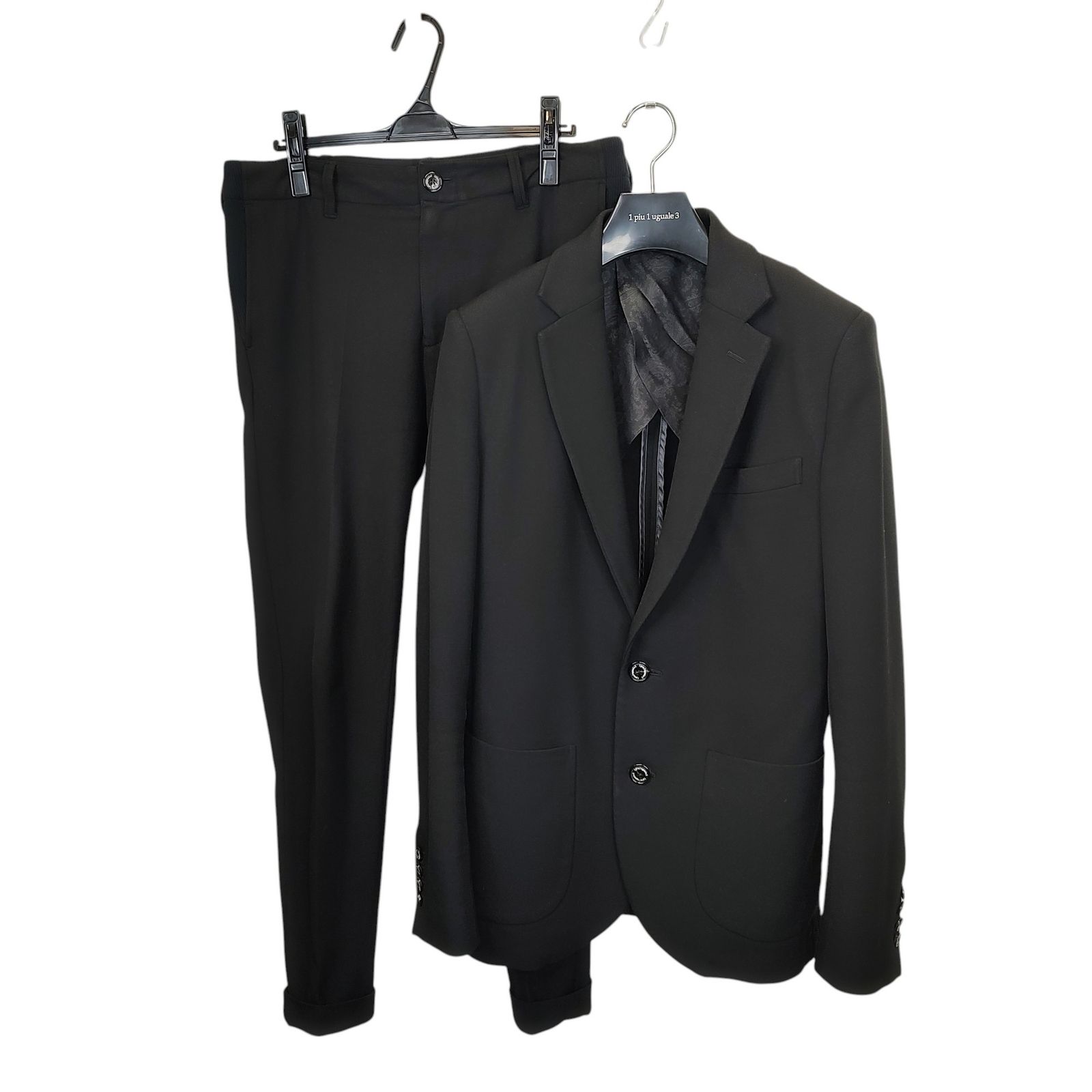 1PIU1UGUALE3 ウノピュウノ RIB JACKET RIB TAPERED SLACKS セットアップ スーツ JKT MRB054-PRY029 PANTS MRP285-PRY029 5 ブラック