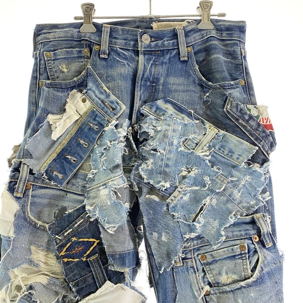 innocence ny イノセンス風 リメイクパッチワークデニムパンツ 実寸79 イノセンスニューヨーク 17