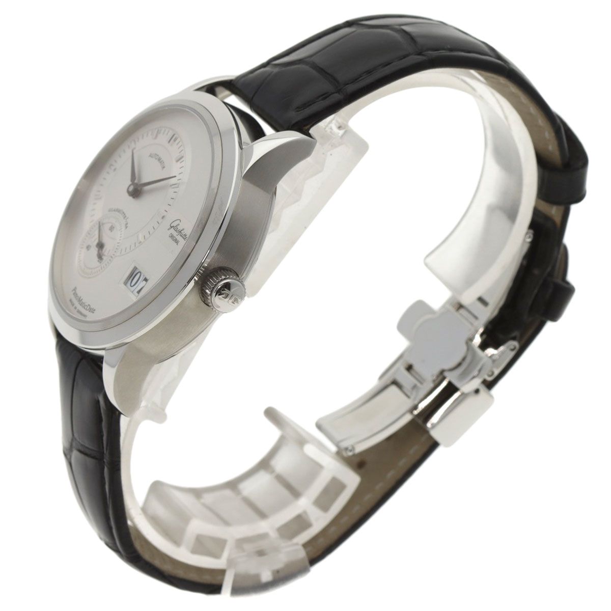 GLASHUTTE ORIGINAL グラスヒュッテ・オリジナル 90.01.02.02.04 パノマティック デイト 腕時計 SS アリゲーター  メンズ