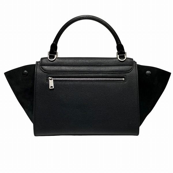 【美品】セリーヌ トラペーズ スモール ハンドバッグ 2WAYブラック セリーヌ トラペーズ スモール ブラック 2WAY バッグ ショルダー