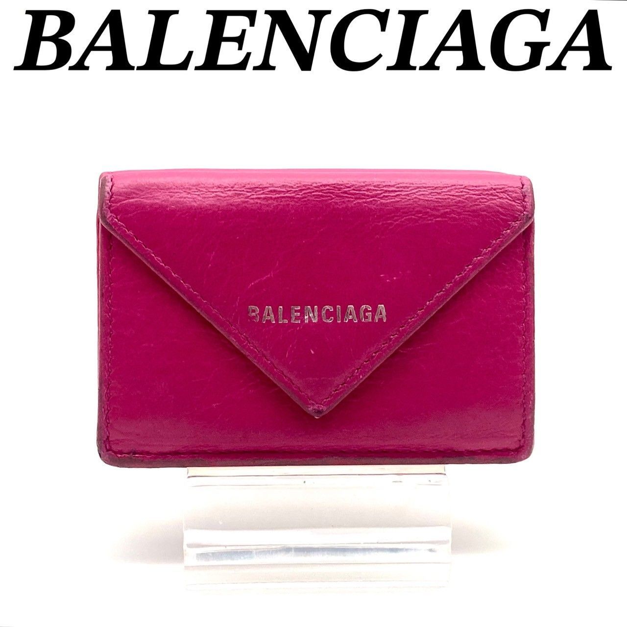 BALENCIAGA 三つ折り財布 ピンク レザー BALENCIAGA バレンシアガ 三