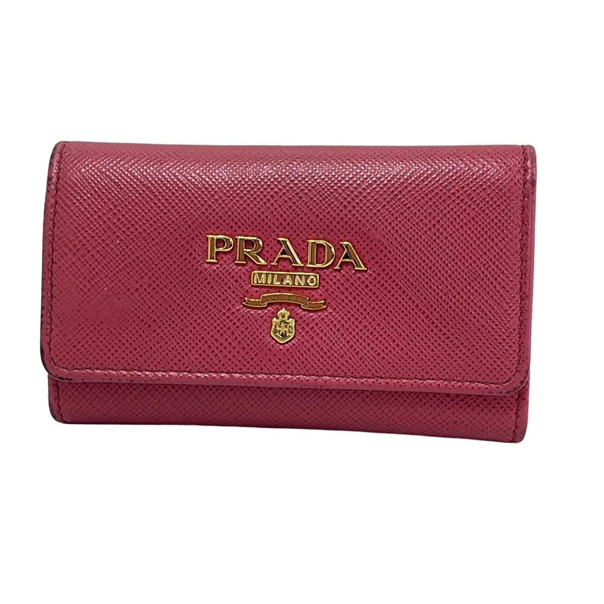 PRADA プラダ キーケース - 1PG004 ピンク 4連フック レザー