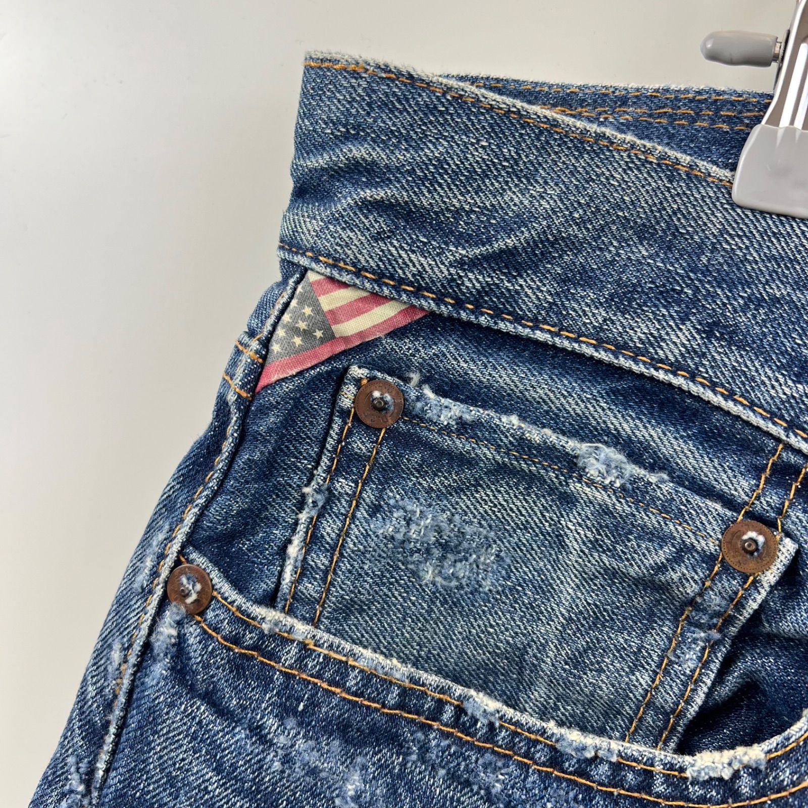 DENIM&SUPPLY ralph lauren BORO damaged straight denim pants w33 