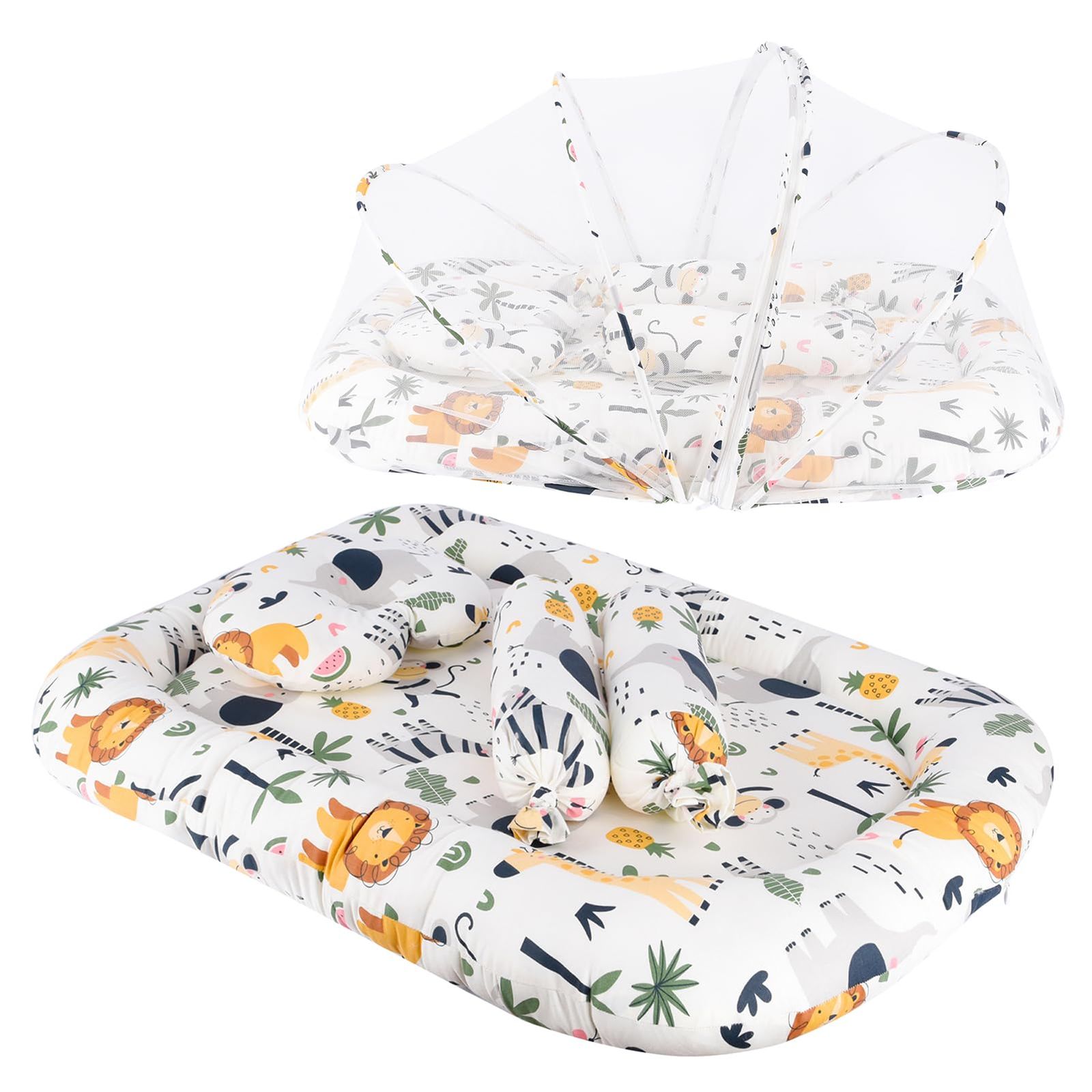 Oqhvup ベビーベッド 添い寝 乳児用ベッド 0ヶ月 24ヶ月 (カーキ