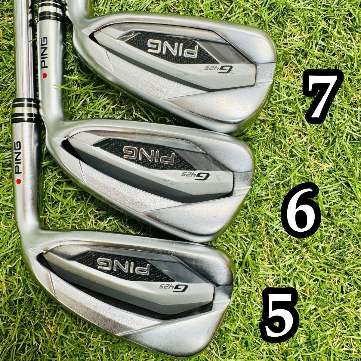 良品】ピン G425 オレンジドット メンズアイアンセット 6本 スチール S