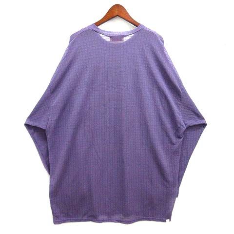 ヒステリックグラマー HYSTERIC GLAMOUR 2025SS オーバーサイズ シアー Tシャツ ワンピース 長袖 WARNING EVIL ONE PIECE パープル 紫 F 01251CO02